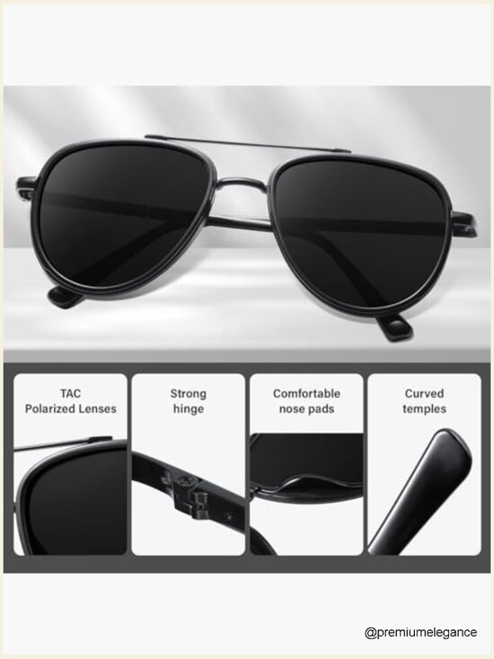 Polarized Aviator Sunglasses UV Protection Tangle Free Vintage Shades Unisex main image 6